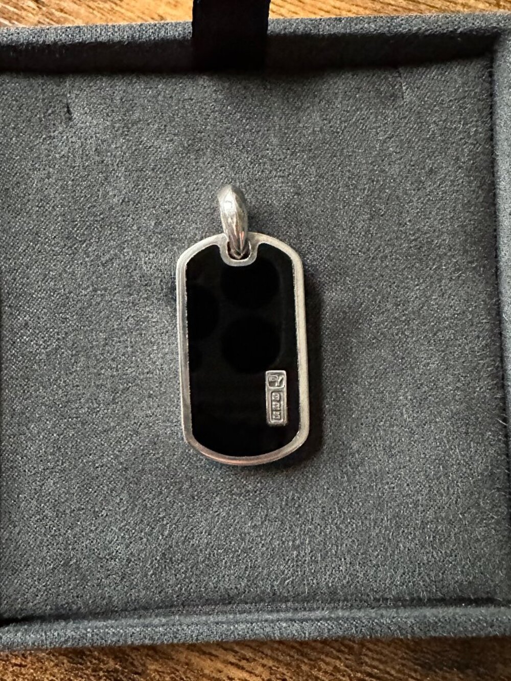David Yurman Exotic Dog Tag Pendant w/ Black Onyx - Picture 2 of 14